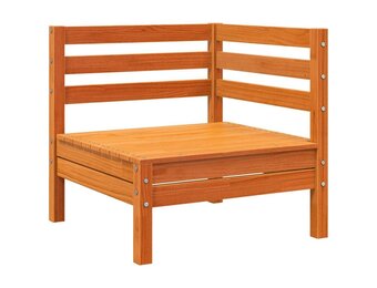 vidaXL Corner Sofa Solid pine wood Wasbruin Medium
