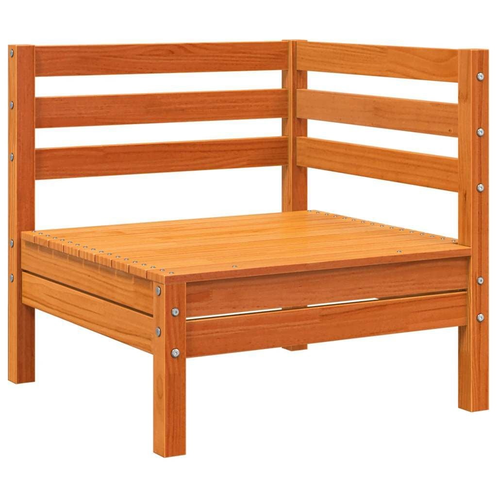 vidaXL Corner Sofa Solid pine wood Wasbruin Medium