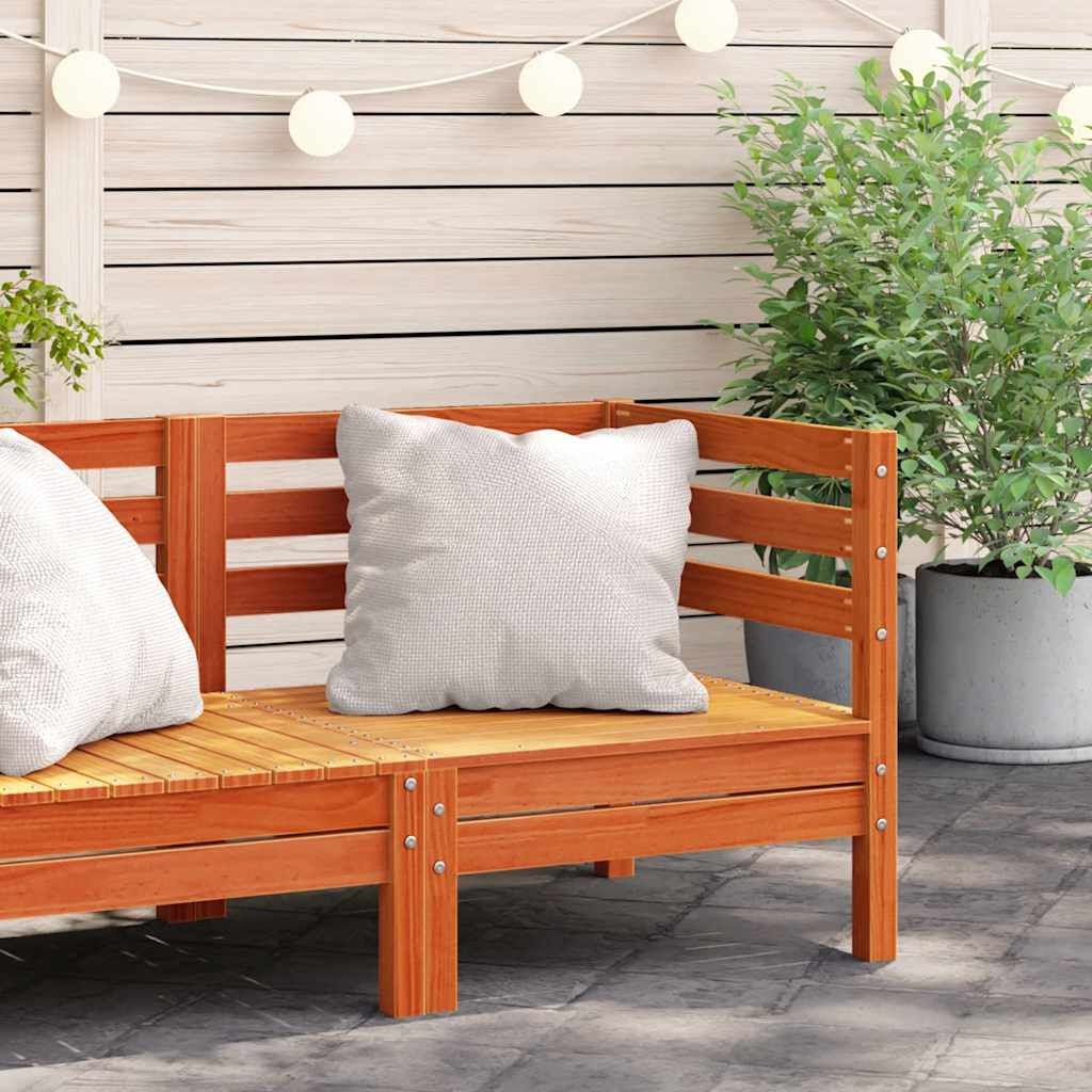 vidaXL Corner Sofa Solid pine wood Wasbruin Medium