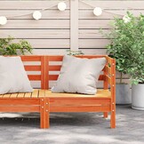 vidaXL Corner Sofa Solid pine wood Wasbruin Medium