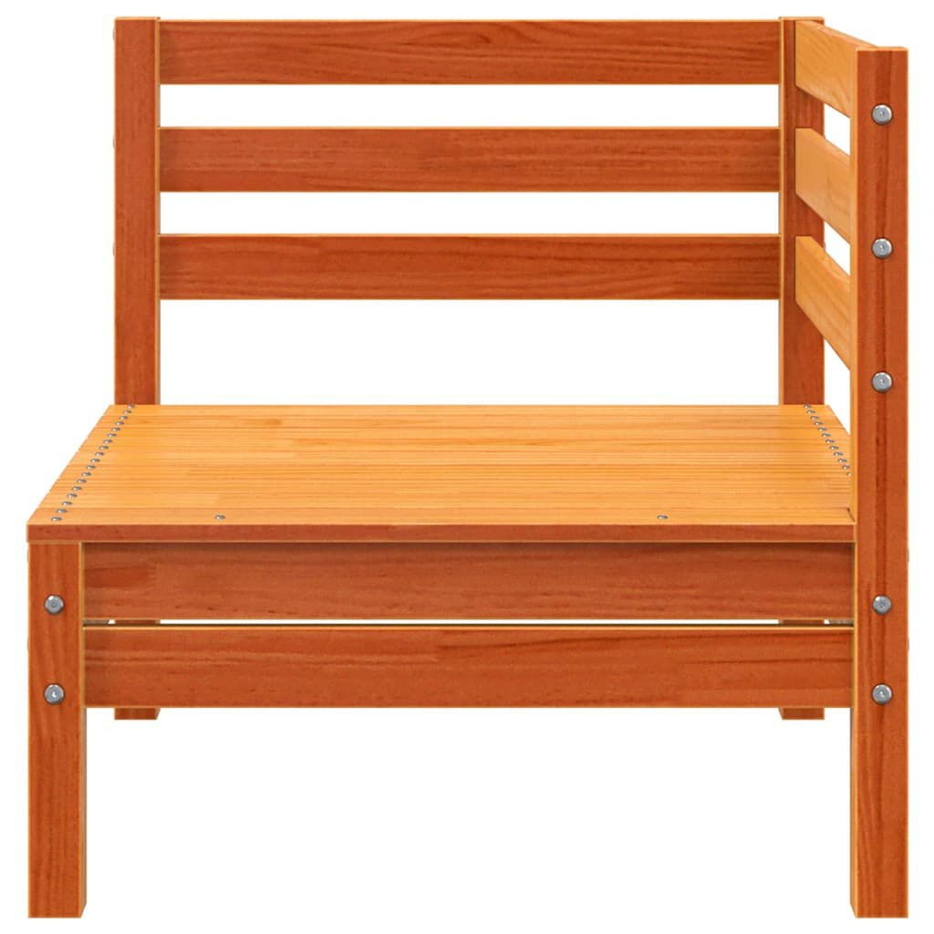 vidaXL Corner Sofa Solid pine wood Wasbruin Medium