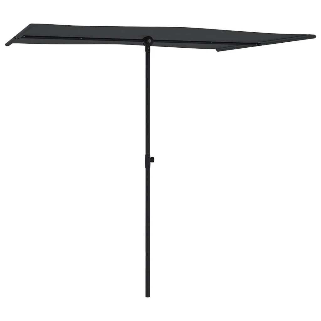 vidaXL Parasol met aluminium paal 2x1,5 m zwart