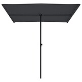 vidaXL Parasol met aluminium paal 2x1,5 m zwart