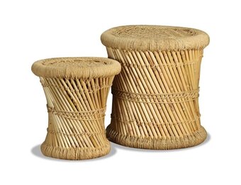 vidaXL Krukken 2 st bamboe en jute