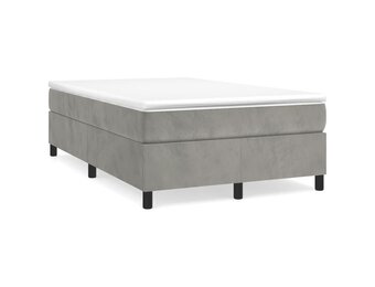 vidaXL Bedframe zonder matras 120x200 cm fluweel lichtgrijs