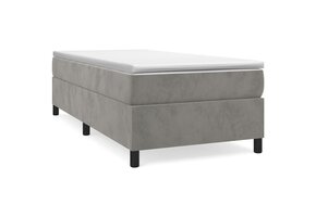 Lichtgrijs Fluweel Bedframe 90x190 cm - 34% Korting