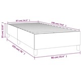 vidaXL Bedframe zonder matras 90x190 cm fluweel lichtgrijs