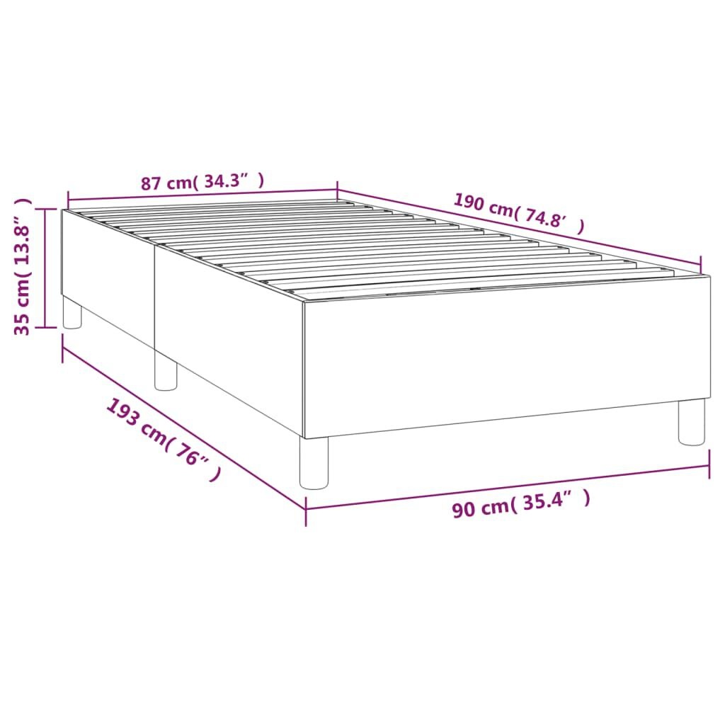 vidaXL Bedframe zonder matras 90x190 cm fluweel lichtgrijs