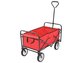 vidaXL Handkar inklapbaar staal rood
