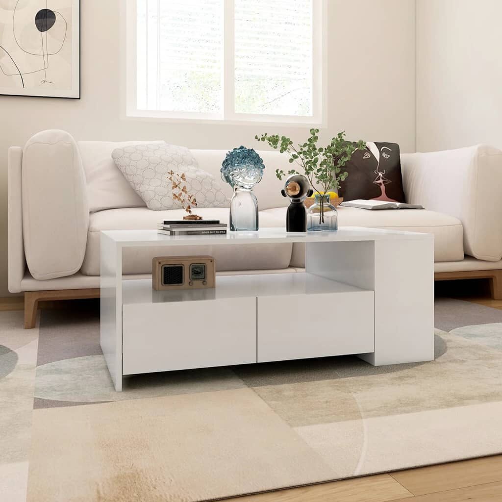 Zwarte Salontafel van Bewerkt Hout - 102x55x42 cm (54% Korting)