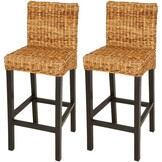 VidaXL Barkrukken Set van 2, Abaca & Mahoniehout - 35% Korting