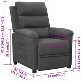 Verstelbare Stoffen Fauteuil - Donkergrijs - 35% Korting