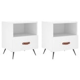 Nachtkastjes 2 stuks 40x35x47,5 cm Wit Bewerkt Hout (33% Korting)