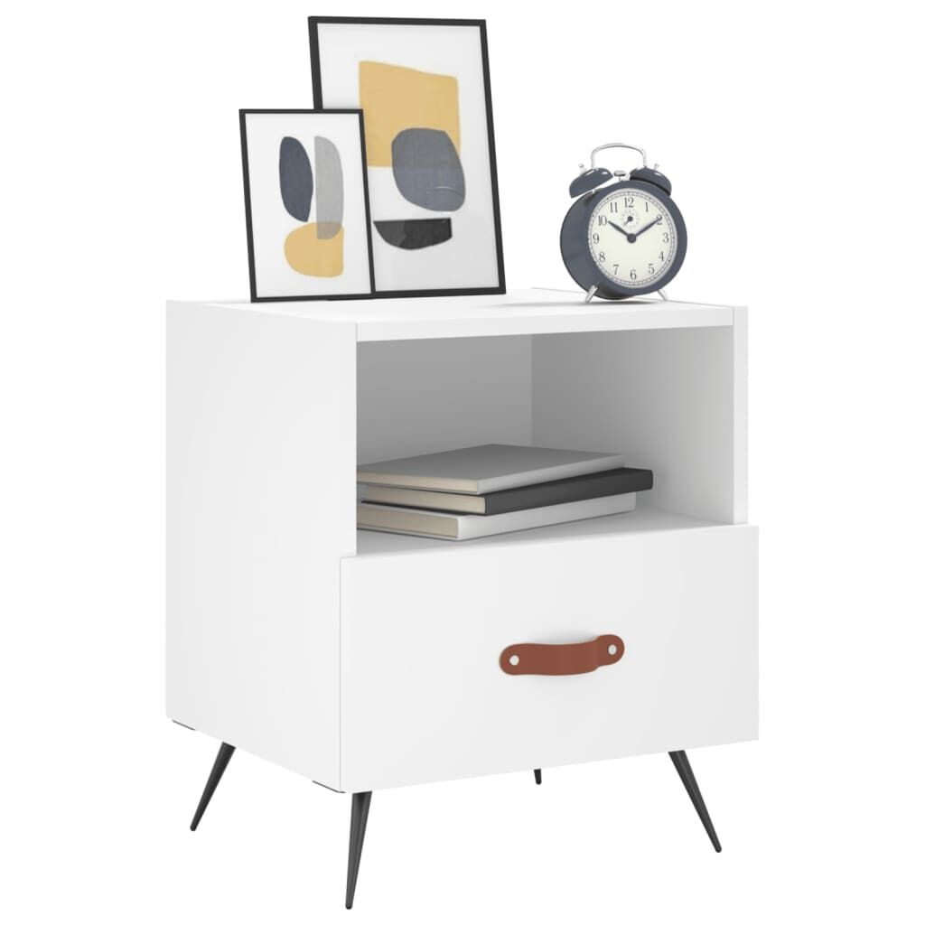 Nachtkastjes 2 stuks 40x35x47,5 cm Wit Bewerkt Hout (33% Korting)