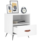 Nachtkastjes 2 stuks 40x35x47,5 cm Wit Bewerkt Hout (33% Korting)
