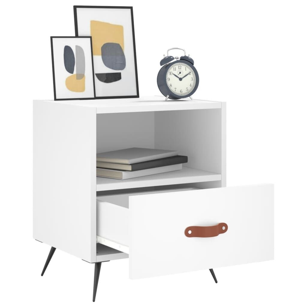 Nachtkastjes 2 stuks 40x35x47,5 cm Wit Bewerkt Hout (33% Korting)