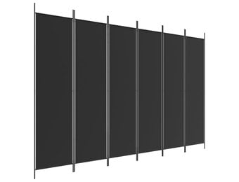 Zwart Kamerscherm 6 Panelen 300x200 cm - 32% Korting!