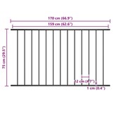 Zwart Hekpaneel 1,7x0,75m Gepoedercoat Staal - 33% Korting!