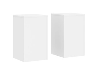 Plantenstandaards 2 stuks Wit Bewerkt Hout 50x30x30 cm - 53% Korting