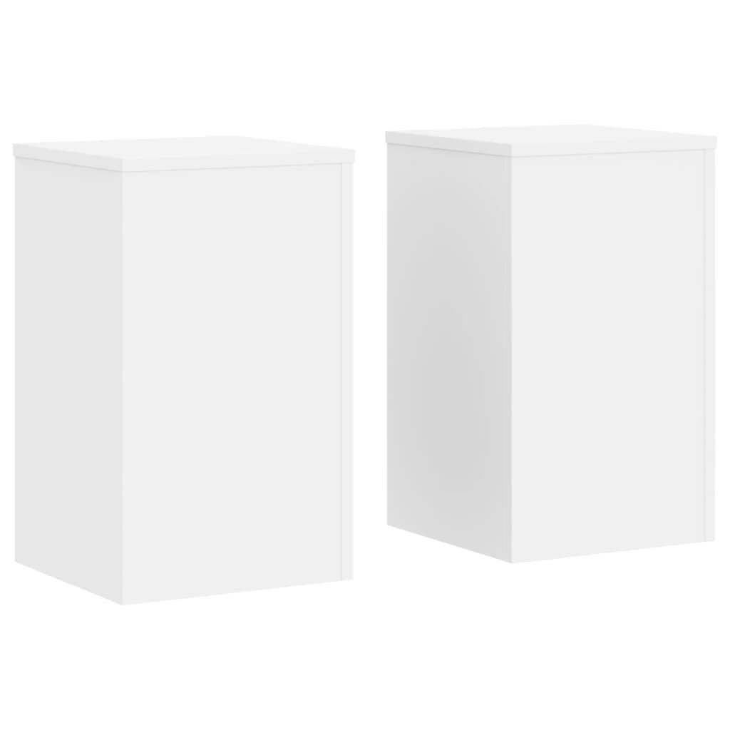 Plantenstandaards 2 stuks Wit Bewerkt Hout 50x30x30 cm - 53% Korting