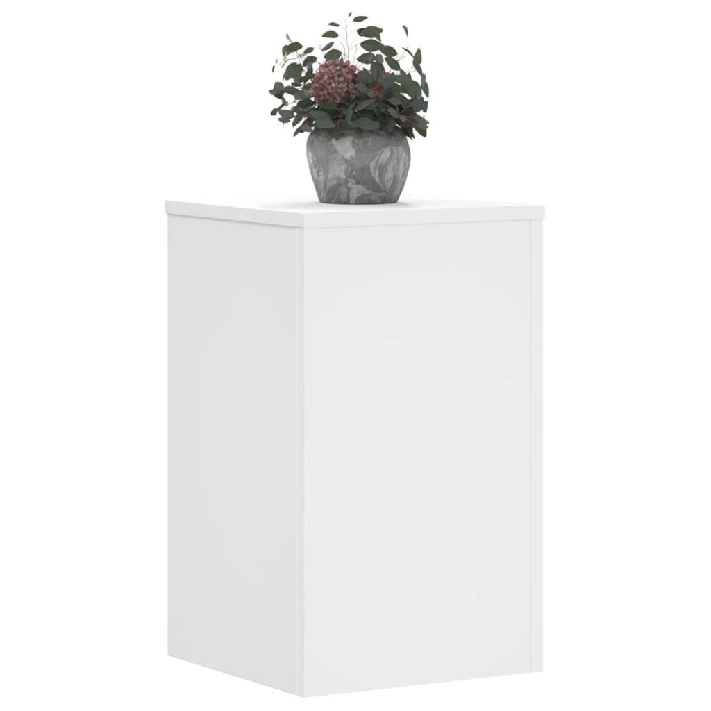 Plantenstandaards 2 stuks Wit Bewerkt Hout 50x30x30 cm - 53% Korting