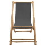 VidaXL Ligstoel Bamboe & Canvas Donkergrijs - 33% Korting