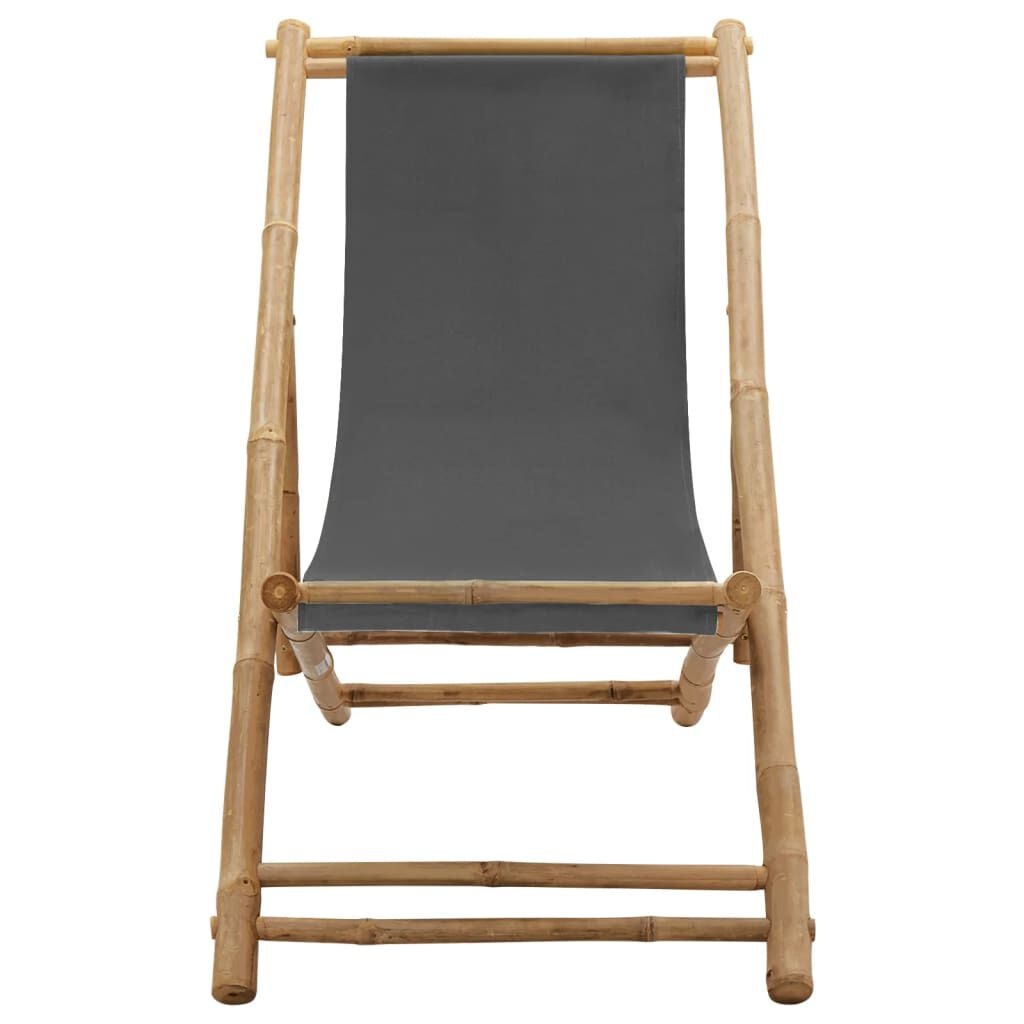 VidaXL Ligstoel Bamboe & Canvas Donkergrijs - 33% Korting