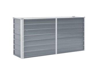 Verhoogde Plantenbak van Staal - 160x40x77 cm Grijs - 34% Korting!