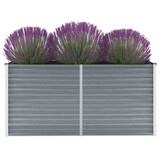 Verhoogde Plantenbak van Staal - 160x40x77 cm Grijs - 34% Korting!