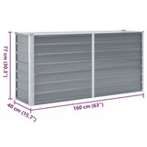 Verhoogde Plantenbak van Staal - 160x40x77 cm Grijs - 34% Korting!