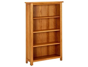 Boekenkast Massief Eikenhout - 4 Schappen - 70x22x110 cm - 35% Korting