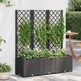 Plantenbak met latwerk Zwart 120cm - 54% Korting