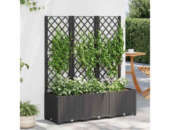 Plantenbak met latwerk Zwart 120cm - 54% Korting