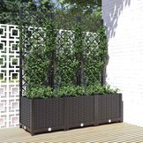 Plantenbak met latwerk Zwart 120cm - 54% Korting