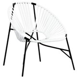 VidaXL Egg Tuinstoel van Poly Rattan - Zwart/Wit - 33% Korting