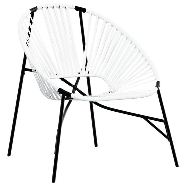 VidaXL Egg Tuinstoel van Poly Rattan - Zwart/Wit - 33% Korting