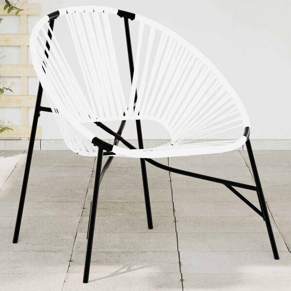 VidaXL Egg Tuinstoel van Poly Rattan - Zwart/Wit - 33% Korting