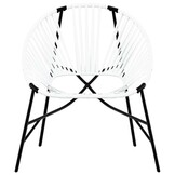 VidaXL Egg Tuinstoel van Poly Rattan - Zwart/Wit - 33% Korting