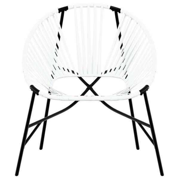 VidaXL Egg Tuinstoel van Poly Rattan - Zwart/Wit - 33% Korting