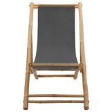 Inklapbare Ligstoel Bamboe & Canvas Donkergrijs - 33% Korting