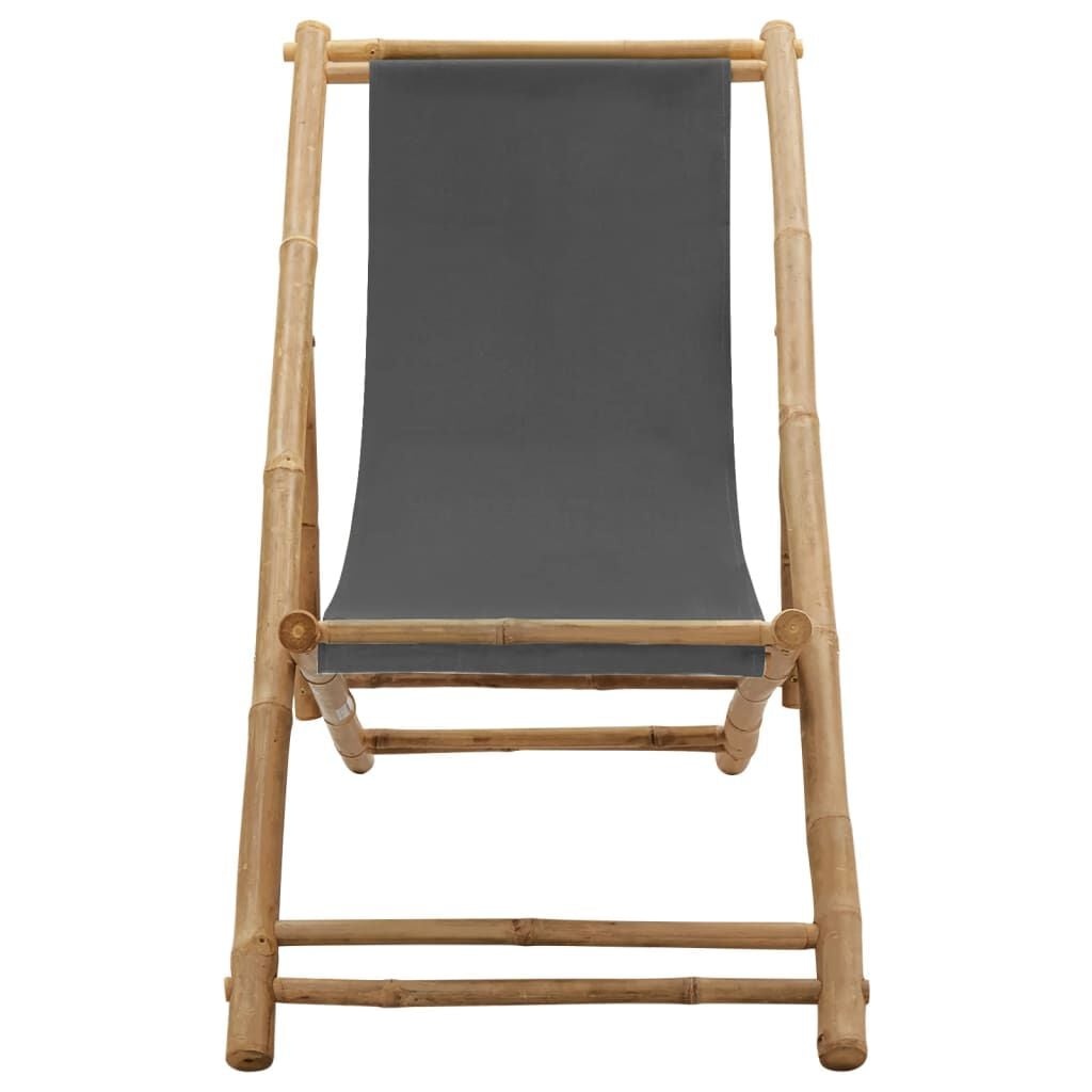 Inklapbare Ligstoel Bamboe & Canvas Donkergrijs - 33% Korting