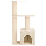 Kattenboom Crèmekleurig 133 cm met Sisal Krabpalen - 34% Korting!