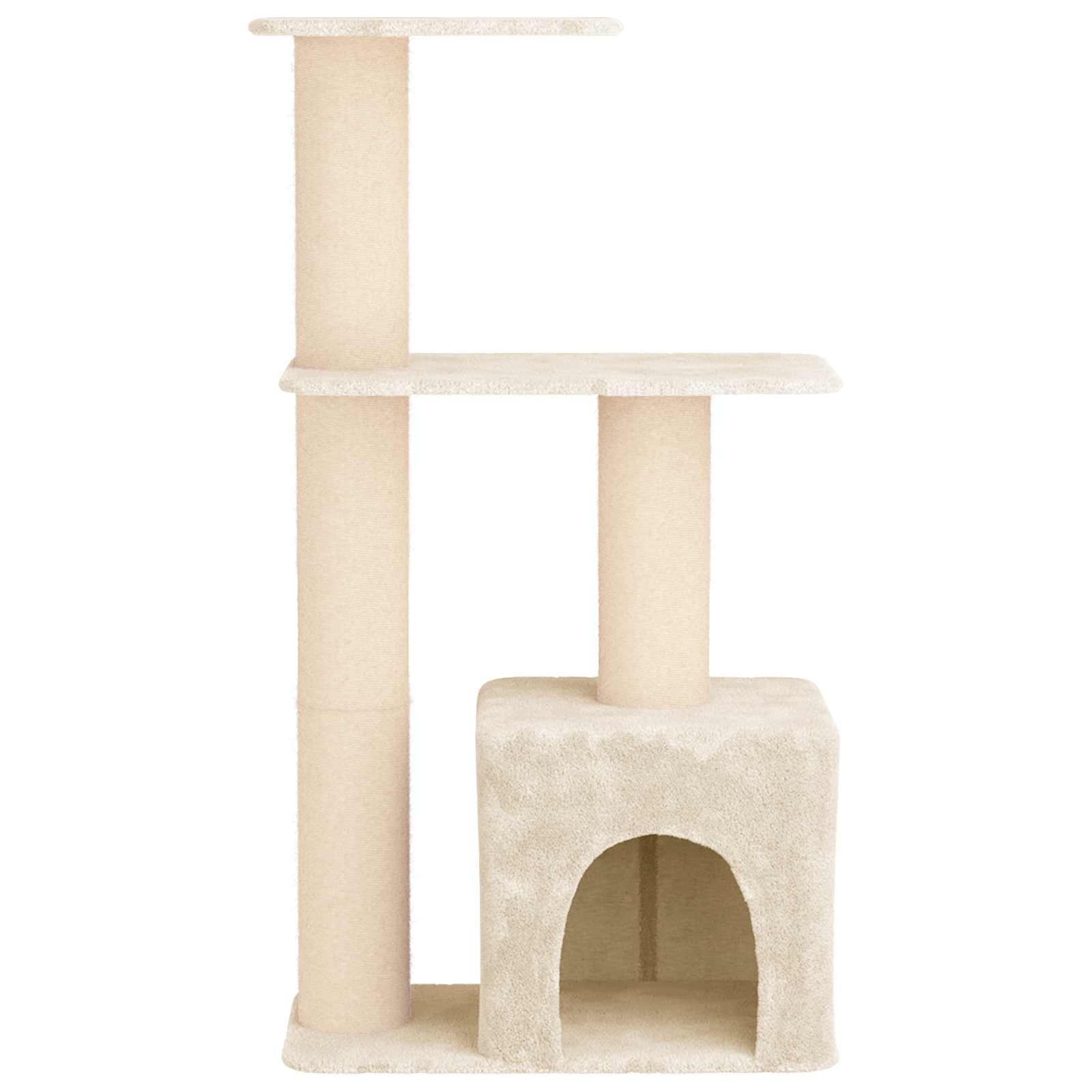 Kattenboom Crèmekleurig 133 cm met Sisal Krabpalen - 34% Korting!