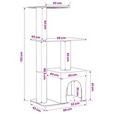 Kattenboom Crèmekleurig 133 cm met Sisal Krabpalen - 34% Korting!