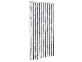 Vliegengordijn 100x220 cm Chenille Grijs en Wit - 33% Korting