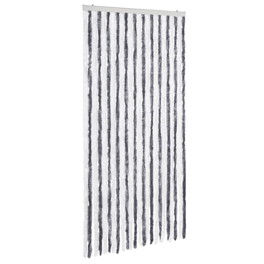 Vliegengordijn 100x220 cm Chenille Grijs en Wit - 33% Korting