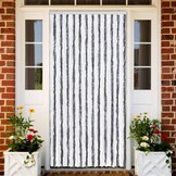 Vliegengordijn 100x220 cm Chenille Grijs en Wit - 33% Korting
