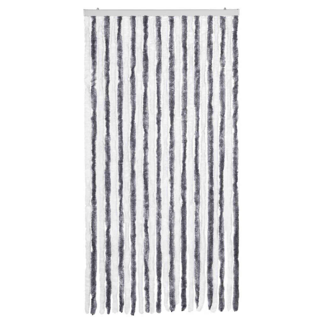 Vliegengordijn 100x220 cm Chenille Grijs en Wit - 33% Korting