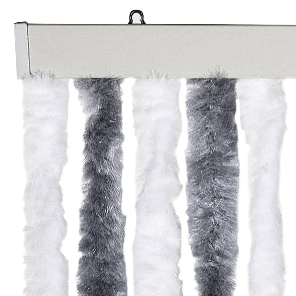 Vliegengordijn 100x220 cm Chenille Grijs en Wit - 33% Korting