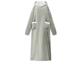 XL Grijze Deken Hoodie van Fleece en Flanel - 33% Korting